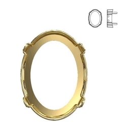 4122/S MM 8 Swarovski Oval Rivoli - Brass