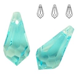 6000 MM 15 x 7,5 Swarovski Drop LIGHT TURQUOISE