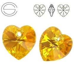 6228 MM 10 Swarovski Heart LIGHT TOPAZ AB