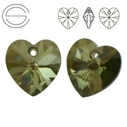 6228 MM 14 Swarovski Heart IRIDESCENT GREEN IRIG