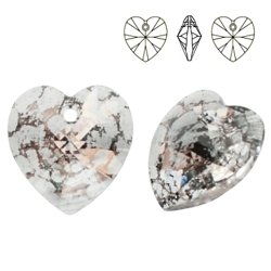 6228 MM 14 Swarovski Heart ROSE PATINA ROSPA