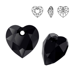 6432 MM 8 Swarovski Heart Cut JET