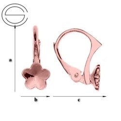 BARG-63 Leverbacks for 4744 Flower 6mm - Earring Hooks - Sterling Silver 925 Rose Gold Plated