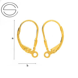 BAZ-200 Leverbacks - Earring Hooks - Sterling Silver 925 Gold Plated