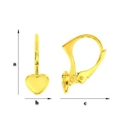 BAZ-69/6 Leverbacks for 2808 Heart 6mm - Earring Hooks - Sterling Silver 925 Gold Plated