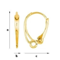 BAZ-70 Leverbacks - Earring Hooks - Sterling Silver 925 Gold Plated