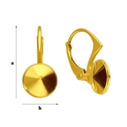 BAZ-74/8 Leverbacks for 1122 Rvoili 8mm (ss 39) - Earring Hooks - Sterling Silver 925 Gold Plated