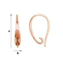 BORG-25 Open earwires Silver 925 ROSE GOLD