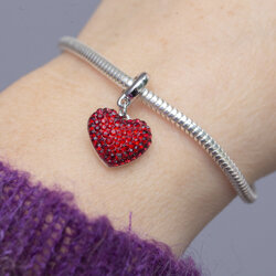 Beads - BeCharmed Pavé Heart - Swarovski Crystals