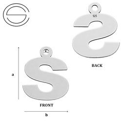 CL-213 S "S" Pendant 12,5 x 10,4 mm Sterling Silver 925