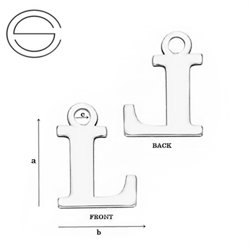 CL-213M "M" Pendant 10,3 x 12,9 mm Sterling Silver 925