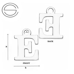 CL-213M "M" Pendant 10,3 x 12,9 mm Sterling Silver 925