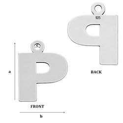 CL-213P "P" Pendant 12,2 x 9,7 mm Sterling Silver 925
