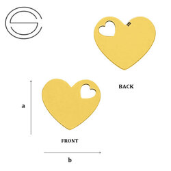 CL-227 HEART Plate 8,9 x 10,0 mm  Sterling Silver 925