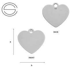 CL-233 HEART Pendant 11,5 x 12,0 mm Sterling Silver 925