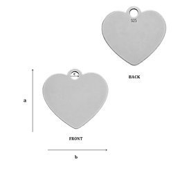 CL-233 HEART Pendant 11,5 x 12,0 mm Sterling Silver 925