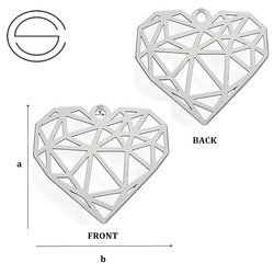 CL-309 HEART Pendant 13,2 x 15,0 mm Sterling Silver 925