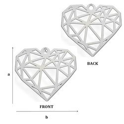 CL-309 HEART Pendant 13,2 x 15,0 mm Sterling Silver 925