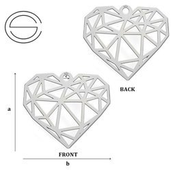 CL-310 HEART Pendant 17,7 x 20,0 mm Sterling Silver 925