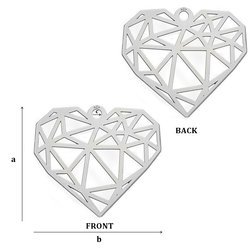 CL-310 HEART Pendant 17,7 x 20,0 mm Sterling Silver 925