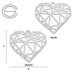 CL-311 HEART Pendant 22,2 x 25,0 mm Sterling Silver 925