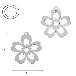 CL-418 FLOWER Pendant 21,0 mm Sterling Silver 925