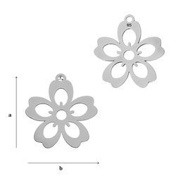 CL-418 FLOWER Pendant 21,0 mm Sterling Silver 925