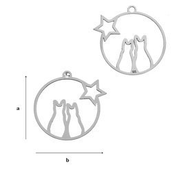 CL-420 CATS Pendant 12 mm Sterling Silver 925