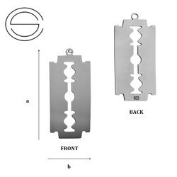 CL-450 RAZOR BLADE Pendant 29,3 mm Sterling Silver 925