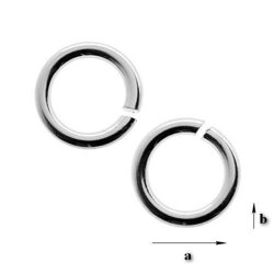 K-0,5x2,0 Open jump rings, sterling silver 925