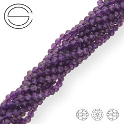 KN-RF-3,0 AME Natural stone - round faceted - AMETHYST