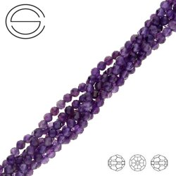 KN-RF-3,0 AME Natural stone - round faceted - AMETHYST