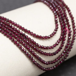 KN-RF-3,0 GAR Natural stone - round faceted - GARNET - Strand