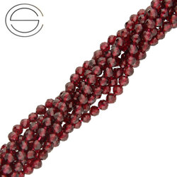 KN-RF-4,0 GAR Natural stone - round faceted - GARNET - Strand