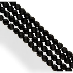 KN-RF-4,0 ONBL Natural stone - round faceted - BLACK ONYX - 10 pcs.