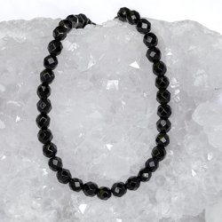 KN-RF-4,0 ONBL Natural stone - round faceted - BLACK ONYX - 10 pcs.