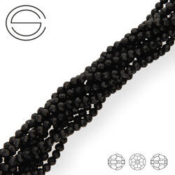 KN-RF-4,0 ONBL Natural stone - round faceted - BLACK ONYX - 10 pcs.