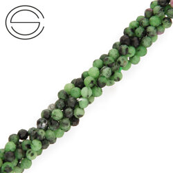 KN-RF-4,0 ZOI RUB Natural stone - round faceted - RUBY ZOISITE - Strand