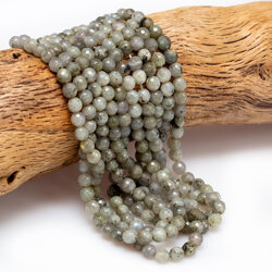 KN-RF-6,0 LAB Natural stone - round faceted - LABRADORITE - Strand