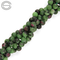 KN-RF-6,0 ZOI RUB Natural stone - round faceted - RUBY ZOISITE - Strand