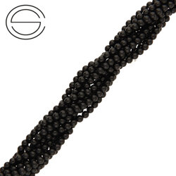 KN-RS-2,0 ONBL Natural stone - round smooth - BLACK ONYX - Strand