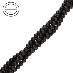 KN-RS-4,0 ONBL Natural stone - round smooth - BLACK ONYX - Strand