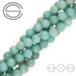 KN-RS-6,0 AMA Natural stone - round smooth - AMAZONITE