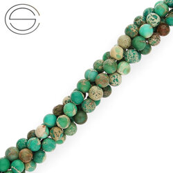 KN-RS-6,0 JAS IMP Natural stone - round smooth - IMPRESSION JASPER - Strand