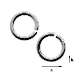 KP-0,8x5,1 Open jump rings, silver 925 RHODIUM PLATED