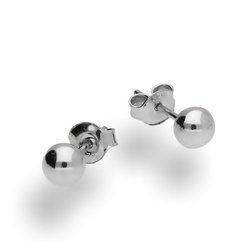 KSKp-8 Silver earrings - ball studs 8mm 925 rhodium