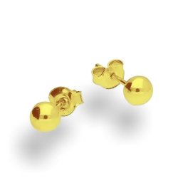 KSKz-6 Silver ball stud earrings 6mm 925 gold plated