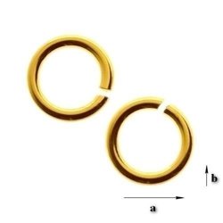 KZ-0,5x1,4 Open jump rings, silver 925 GOLD PLATED