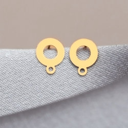 SHZ-200 HALFBALL EARRING WITH LOOP SILVER 925 GOLD PLATED