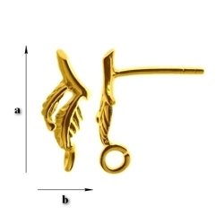 SHZ-6 STUD EARRING WITH LOOP SILVER 925 GOLD PLATED